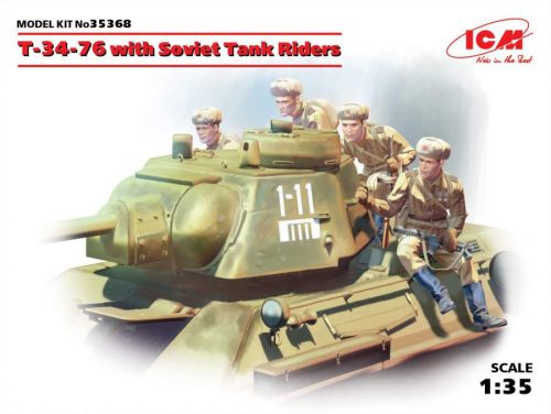 ICM 1:35 Soviet T-34/76 with 4 x Soviet Tank Rider figures