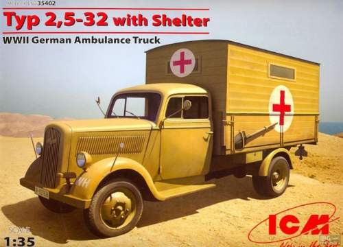ICM 1:35 - Typ 2,5-32 with Shelter, WWII German Ambulance Truck