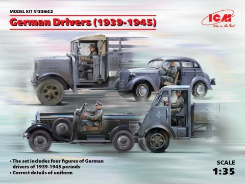 ICM 1:35 German Drivers (1939-1945 WWII) (4 figura) figura makett