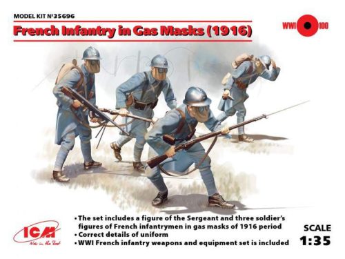ICM 1:35 French Infantry in Gas Masks (1918) (4 figures)