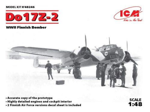 ICM 1:48 Do 17Z-2, WWII Finnish Bomber repülő makett