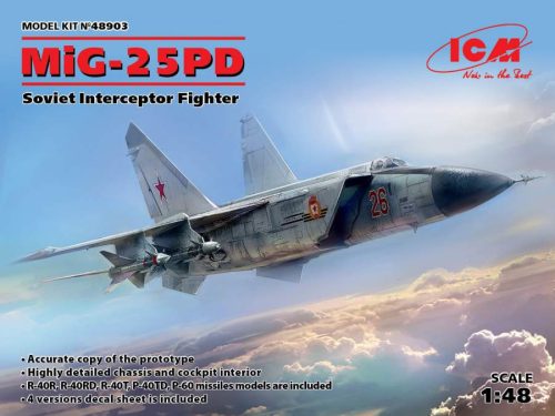 ICM 1:48 Mikoyan MiG-25PD Soviet Interceptor Fighter repülő makett