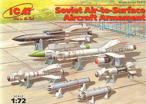 ICM 1:72 Soviet Air-to-Surface aircraft armament.. X-29T, X-31P, X-59M Miss