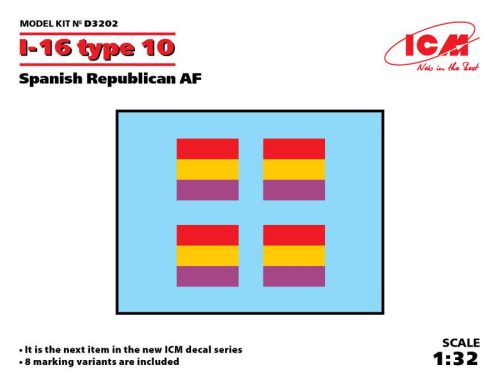 ICM 1:32 I-16 type 10 Spanish Republic AF matrica