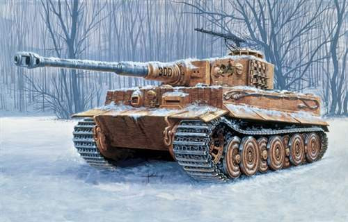Italeri 1:35 Sd.Kfz.VI Tiger Ausf.E fatomaratott alkatrészekkel IT6471