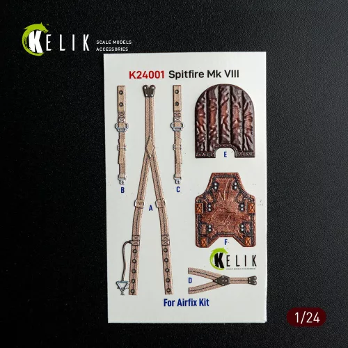 Kelik 1:24 Spitfire Mk VIII interior 3D decals for Airfix kit