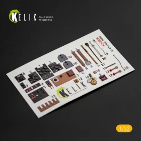 Kelik 1:32 Ki-61-I interior 3D decals for Hasegawa kit