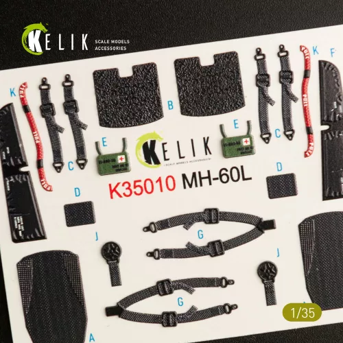 Kelik 1:35 MH-60L Black Hawk interior 3D decals for Kitty Hawk / Zimimodel kit