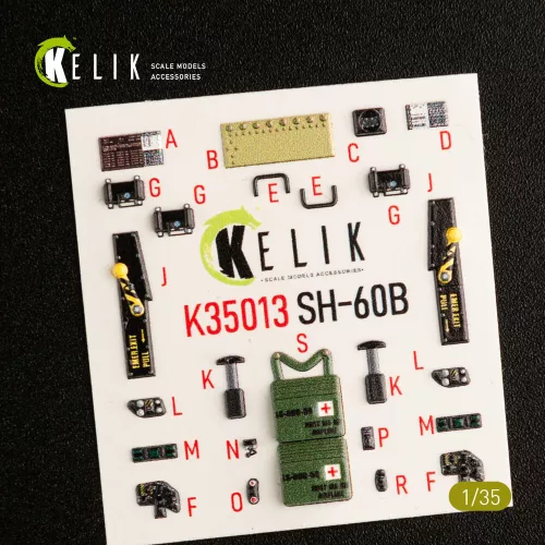 Kelik 1:35 SH-60F Ocean Hawk interior 3D decals for Kitty Hawk / Zimimodel kit