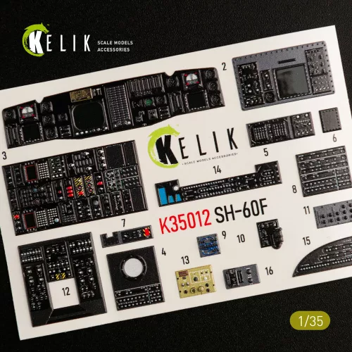 Kelik 1:35 SH-60F Ocean Hawk interior 3D decals for Kitty Hawk / Zimimodel kit