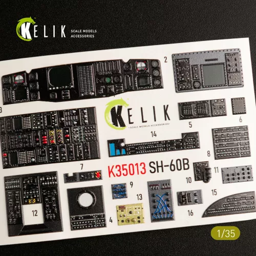 Kelik 1:35 SH-60B interior 3D decals for Kitty Hawk / Zimimodel kit