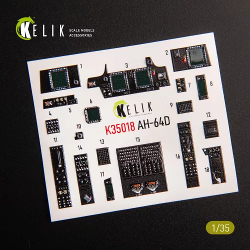 Kelik 1:35 AH-64D Apache interior 3D decals for Takom kit