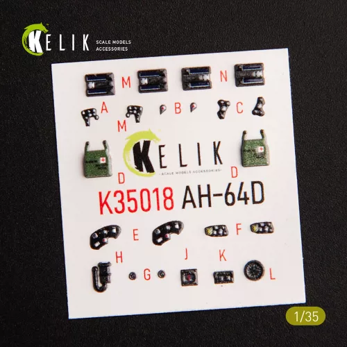 Kelik 1:35 AH-64D Apache interior 3D decals for Takom kit