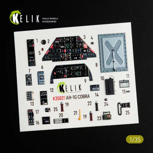 Kelik 1:35 AH-1G Cobra interior 3D decals for ICM kit