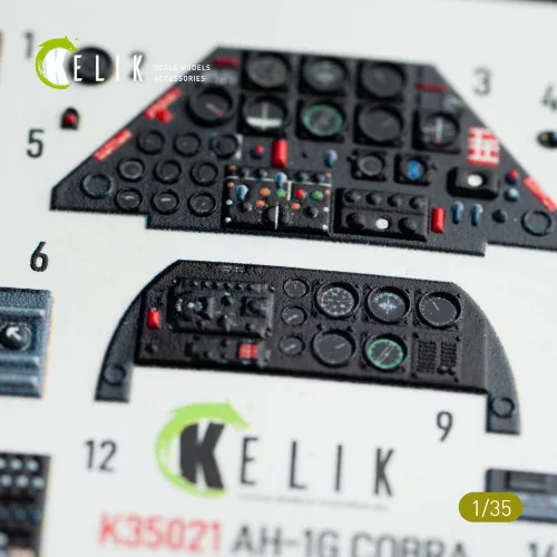 Kelik 1:35 AH-1G Cobra interior 3D decals for ICM kit