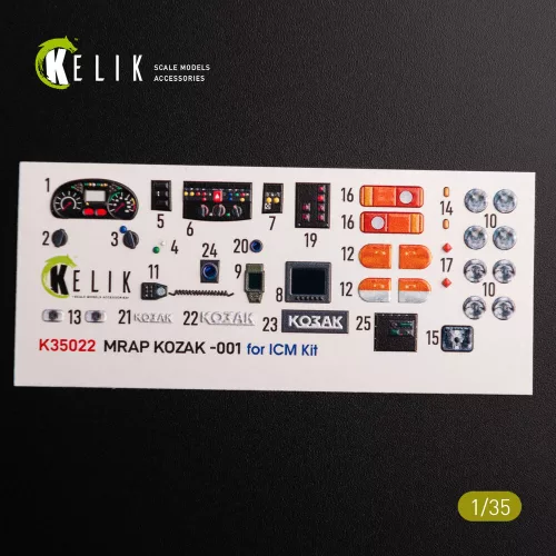 Kelik 1:35 Kozak-001 Ukrainian MRAP 3D decals for ICM kit