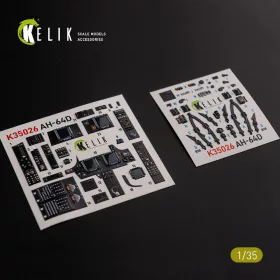 Kelik 1:35 AH-64D Apache interior 3D decals for Meng kit