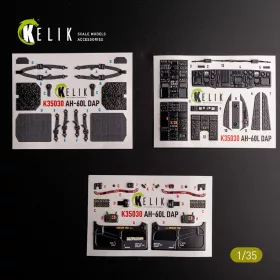 Kelik 1:35 AH-60L DAP interior 3D decals for Academy kit