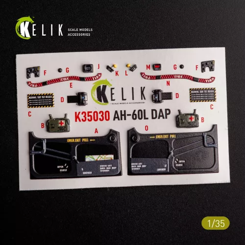 Kelik 1:35 AH-60L DAP interior 3D decals for Academy kit