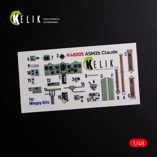 Kelik 1:48 A5M2B Claude interior 3D decals for WingsyKits kit
