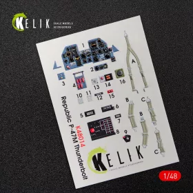   Kelik 1:48 P-47M Thunderbolt interior 3D decals for Tamiya kit
