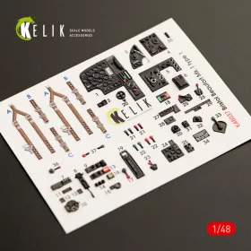   Kelik 1:48 Bristol Beaufort Mk.1 type 1 interior 3D decals for ICM kit