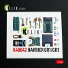 Kelik 1:48 Harrier GR1/GR3 interior 3D decals for Kinetic kit