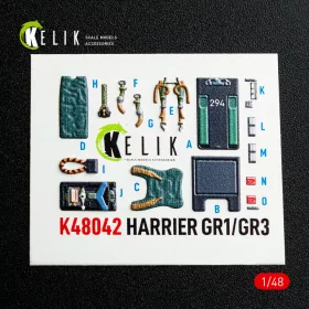   Kelik 1:48 Harrier GR1/GR3 interior 3D decals for Kinetic kit