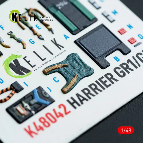 Kelik 1:48 Harrier GR1/GR3 interior 3D decals for Kinetic kit