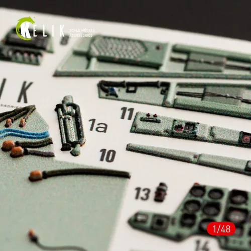 Kelik 1:48 SU-27UB Flanker interior 3D decals for GWH kit
