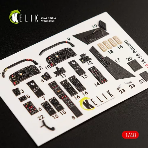 Kelik 1:48 IA-58 Pucara interior 3D decals for Kinetic kit