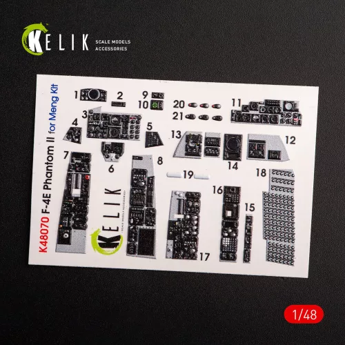 Kelik 1:48 F-4E Phantom II interior 3D decals for Meng kit