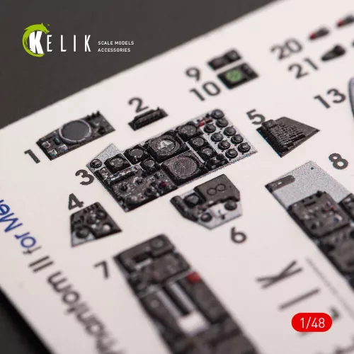 Kelik 1:48 F-4E Phantom II interior 3D decals for Meng kit