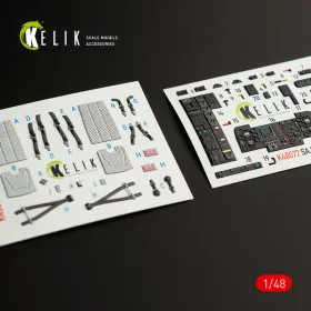   Kelik 1:48 Dauphin II SA.365F / AS.565SA interior 3D decals for Kitty Hawk / Zimimodel kit
