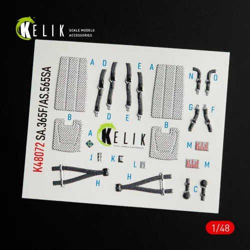Kelik 1:48 Dauphin II SA.365F / AS.565SA interior 3D decals for Kitty Hawk / Zimimodel kit