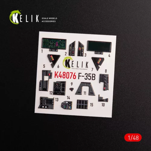 Kelik 1:48 F-35B interior 3D decals for Tamiya kit