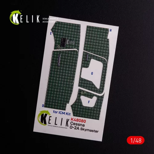 Kelik 1:48 O-2A Skymaster interior 3D decals green decoration type for ICM kit