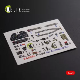 Kelik 1:48 P-40N interior 3D decals for Academy kit