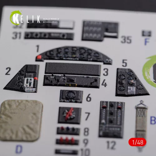 Kelik 1:48 TBF-1C interior 3D decals for Academy kit