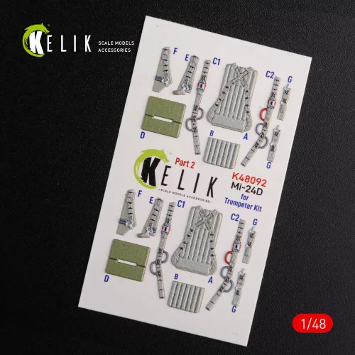 Kelik 1:48 Mi-24D (Hind-D) interior 3D decals for Trumpeter kit