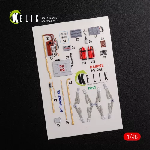 Kelik 1:48 Mi-24D (Hind-D) interior 3D decals for Trumpeter kit
