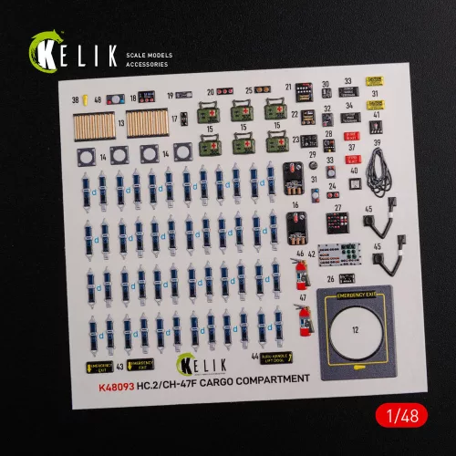 Kelik 1:48 CH-47F interior 3D decals for Italeri kit