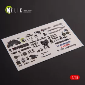   Kelik 1:48 P-38F Lightning - interior 3D decals for Academy kit