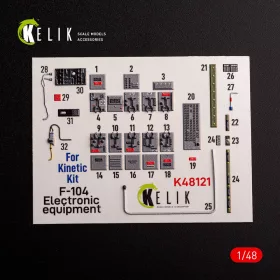   Kelik 1:48 F-104 series Electrical Equipment - interior 3D decals for Kinetic kit