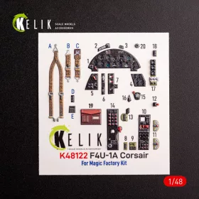   Kelik 1:48 F4U-1A Corsair - interior 3D decals for Magic Factory kit