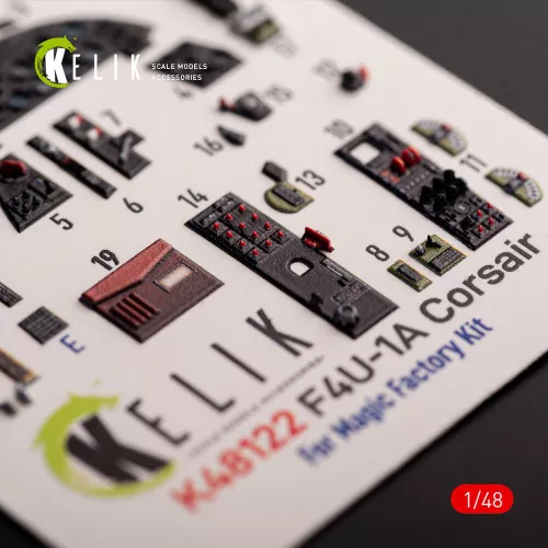 Kelik 1:48 F4U-1A Corsair - interior 3D decals for Magic Factory kit