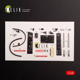 Kelik 1:48 FJ-2 - interior 3D decals for Italeri kit