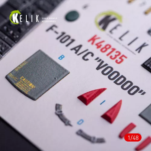 Kelik 1:48 F-101A/C VooDoo - interior 3D decals for Zimi Model/KittyHawk kit