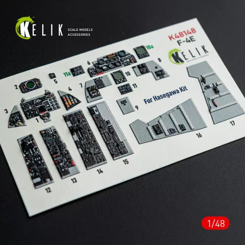 Kelik 1:48 F-4E - interior 3D decals for Hasegawa kit