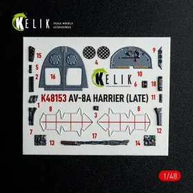   Kelik 1:48 AV-8A HARRIER (Late) - interior 3D decals for Kinetic kit
